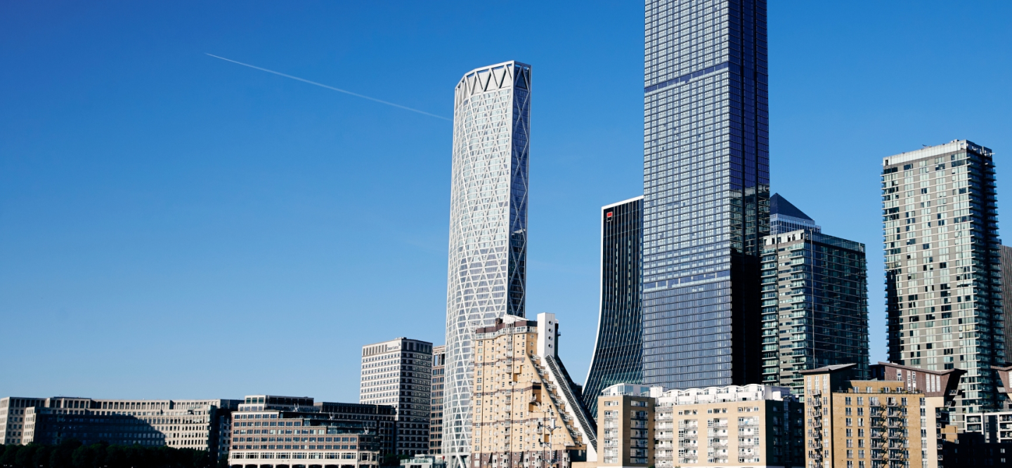 Cityscape of London buildings